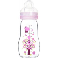 이태리 MAM 유리 병 260ml 0 개월 젖꼭지 흐름 2 로즈, 단일옵션, 단일옵션