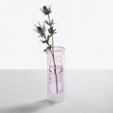 이첸도르프화병 이태리 수입 링스 링 시리즈 심플하고 모던한 이중 유리 꽃병, 06 예정:화이트 라지 H28cm