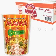 태국컵라면 마마 컵 포크 플레이버 돼지고기 MAMA 박스 70G X 12EA, 12개