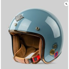 NAPOLI LINE 오픈페이스 헬멧 핼맷 오토바이 클래식 스쿠터 파란색, Freesize (57cm-60cm)