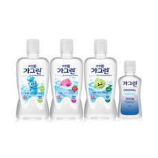 가그린 어린이용 혼합 380ml 3개 + 오리지널 100ml 구강청결제, 1세트, 1.24L