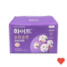 일반생리대 맥시 슬림 날개형 12개입 순한 순면