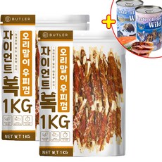 자이언트독 강아지 대용량간식 대포장 육포 1kg, 2개, 오리말이우피껌