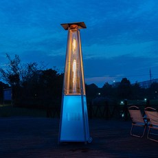 난로 겨울 야외 캠핑 스토브 정원 대형 바비큐 동계 펜션 캠핑난로, 타워형 LPG LED 랜턴+도르래