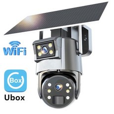 태양광CCTV PEGATAH 보안 카메라 UBOX 4G SIM 카드 듀얼 스크린 태양 카메라 야외 와이파이 PTZ 4K 듀얼 렌즈 인간 자동 추적 카메라 5MP, 없음, 1) wifi A30 - ubox