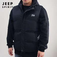 JEEP SPIRIT 숏 후드 패딩 조끼 베스트 가을 겨울 공용 지퍼 캐쥬얼 아우터 상품 이미지