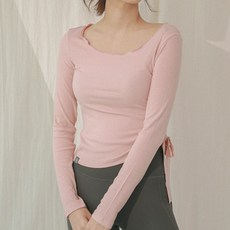 모어아웃 여성요가복 필라테스복 슬림핏 커버업 골지 스트링 롱슬리브 3TT320
