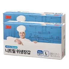 3M 니트릴위생장갑 블루 요리용 100매 2개, 블루 중(M) 100매 2개, 1개