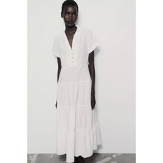 ZARA 자라 여성 펀칭자수 셔츠 원피스 8023545
