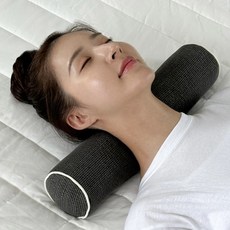 집콕 경추베개 거북목 일자목 목디스크 수건 경추목베개, 피그먼트 차콜, 1개