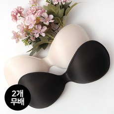 마켓콩 여성 땅콩형 일체형 볼륨업 2cm 뽕 가슴 패드(2p)-브라패드 브라패드