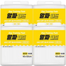  인터펫코리아 배변패드 소형견용 알짜패드 표준형 43x53cm 100매 x 4개 강아지패드 배변패드 강아지용품 애견패드 