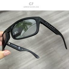 KAENON 남녀공용 선글라스 클래식 스퀘어 운전 낚시 스포츠 안경 UV 아이 뉴트럴 퍼니 스타일 새로운 패션, C7, With Original Case, 1개