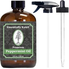 Essentially KateS 페퍼민트 에센셜 오일 118ml(4액량 온스) - Mentha Piperita - 100% 순수 천연 및 치료 등급 - 디퓨저 피부 헤어 아로, Peppermint