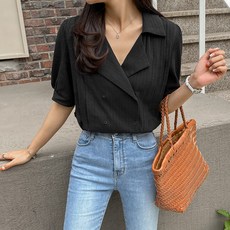 더블버튼블라우스