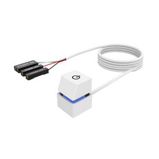SGMK 컴퓨터 PC 외부 전원 스위치 버튼 7가지 RGB LED, 화이트 4M, 1개
