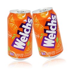 농심 웰치스 오렌지 355ml x 24캔 Welchs 업소용 가정용 소매점용 탄산음료 뚱뚱이캔, 24입, 단품