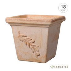 [데로마 Deroma] 테라코타 이태리토분 인테리어화분 콰드로 올리브(18cm), 18cm:terracotta
