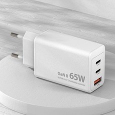 몬스터라이트 GaN2 PD 65W 초 고속 충전기 3포트 멀티 어댑터, 화이트