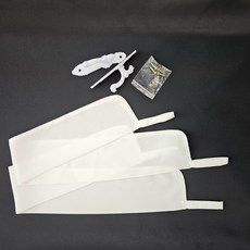 커블 화이트 쉬폰 커튼 끈, 커튼끈+후사고리, 1세트