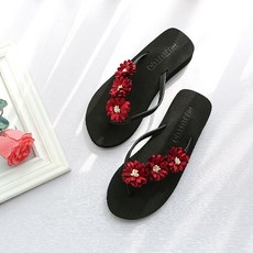 [SSD] 장미꽃 코사지 쪼리 비비드 플라워 슬리퍼 휴양지샌들