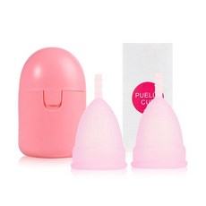 생리컵 소독기 살균 키트 반영구 재사용 가능 실리콘 케어 컬렉션 살균기, 2Pcs-1Cleaning-Pink, S, 2Pcs-1Cleaning-Pink