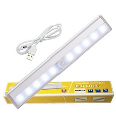 IR 적외선 모션 감지기 무선 센서 조명 옷장 USB 충전식 LED 램프 캐비닛 주방 10, 한개옵션1, 02 white light