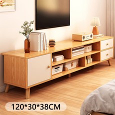 심플 TV장 거실장 가정용 예쁜거실장식장 수납장 120*30*38cm, 오크+화이트