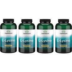 스완슨 프리폼 L라이신 천연가 스트레스 지원 건강 차분한 기분과 휴식할 수 각 300캡슐 500mg, 4개