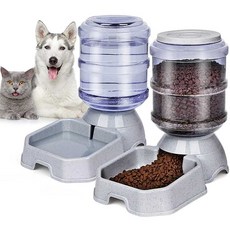 자동 대용량 대형견자동급식기 개 먹이 공급기 그릇 중력 물 고양이용 38L, Blue Food Feeder, 1개