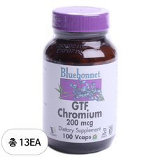 블루보넷 GTF 크로뮴 200mcg 글루텐 프리 베지 캡, 13개, 100정