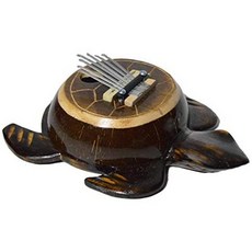 World Bazzar 칼 림바 엄지 피아노 7 키 코코넛 껍질 TURTLE 뮤지컬 칼 림바 악기 원주민 도트 디자인, One Color_One Size, One Color, 상세 설명 참조0