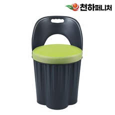  천하퍼니처 등받이형 수납의자 등받이형 바디(블랙)/쿠션(그린) 