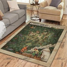 스퀘어 플란넬 왕국 지도 카펫 게임 영역 러그 레트로 중세 예술, 1, 800MM x 1200MM, 19 1, 1개