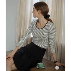 틸 아이 다이 긴팔 티셔츠 U-neck stripe soft t-shirt[2color] TC182415