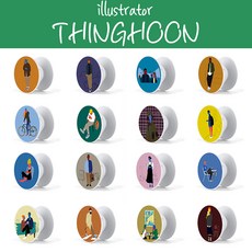 ThingHoon 작가 평범한 일상 디자인 마그네틱 스마트톡, 10# 외출준비