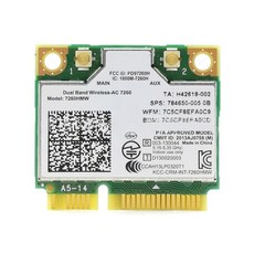 하프 미니 PCI-E 네트워크 카드 블루투스 호환 4.0 와이파이 어댑터 1200Mbps 듀얼 밴드 2.4/5Ghz 7260 AC 7260 AC 7260HMW, 한개옵션0, 1개