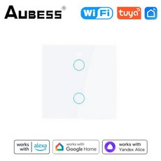 스마트 와이파이 LED 패널 조명 스위치 RF433 스마트 라이프 투야 앱 제어 터치 센서 벽 스위치 알렉사 구글 홈 AC100V240V, 02 white 2gang_01 CHINA_01 EU, 02 white 2gang_01 CHINA_01 EU, 1개