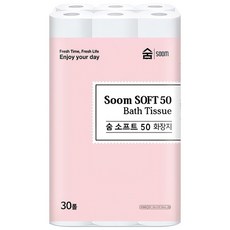 숨 소프트 화장지 2겹 50m, 1개, 30개입