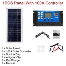 태양광 패널 키트 듀얼 12V USB 배터리 충전기 컨트롤러 캠핑 RV 캐러밴 보트 40W 12V 60A 100A, 1개
