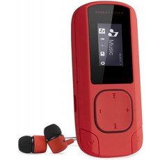 [독일 직배송] 에너지 시스템 MP3 클립 산호 (LCD 화면 8GB 마이크로 SD 카드 FM 라디오 및 귀 헤드 클러커 포함 MP3 음악, 단일옵션