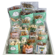  국내산 강아지 수제 간식 모음 동결건조 닭가슴살 져키 연어 북어 오리 큐브 열빙어 트릿 황태 치킨말이 애견 대용량 오리목뼈 소간육포 개껌, 동결건조 간식 22개+수제 간식 33개 