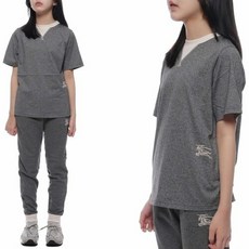 [버버리] 24SS EKD 자수 투톤 반팔티셔츠 (8079767 CHARCOAL GREY MELANGE 24S)