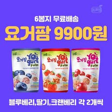 [무료배송] 프로엠 요거팜 유산균 블루베리 스낵 30g*2개+딸기 30g*2개+크랜베리 30g*2개, 단품