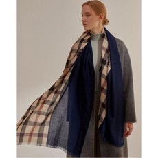 닥스 악세서리 여성 20FW [울100%]네이비 체크 솔리드 울 스카프 DCSC0F522N2