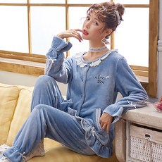 임산부잠옷 산후조리복 기모 임신기 보온 플란넬 분만후 산모 임산부 수유 잠옷 가을겨울