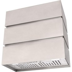 Akicon 스테인리스 스틸 레인지 후드 3단 모던 박스형 주방 강력한 배기 모터 벽면 장착형, Brushed Stainless, 30INCH