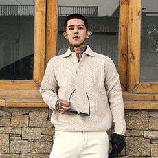 누블랑 두루미 어른 가을 겨울 건달 꽈배기 골지 도톰 폴로 목폴라 도톰한 니트 남성 니트