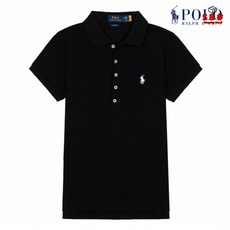 polo ralphLauren 폴로 랄프로렌 여성 슬림핏 스트레치 반팔 카라티 블랙 - 폴로셔츠여자