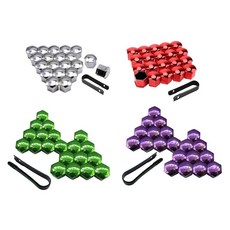 자동차 휠 러그 너트 커버 범용 장식 보호 커버 20, 9) Green 21mm